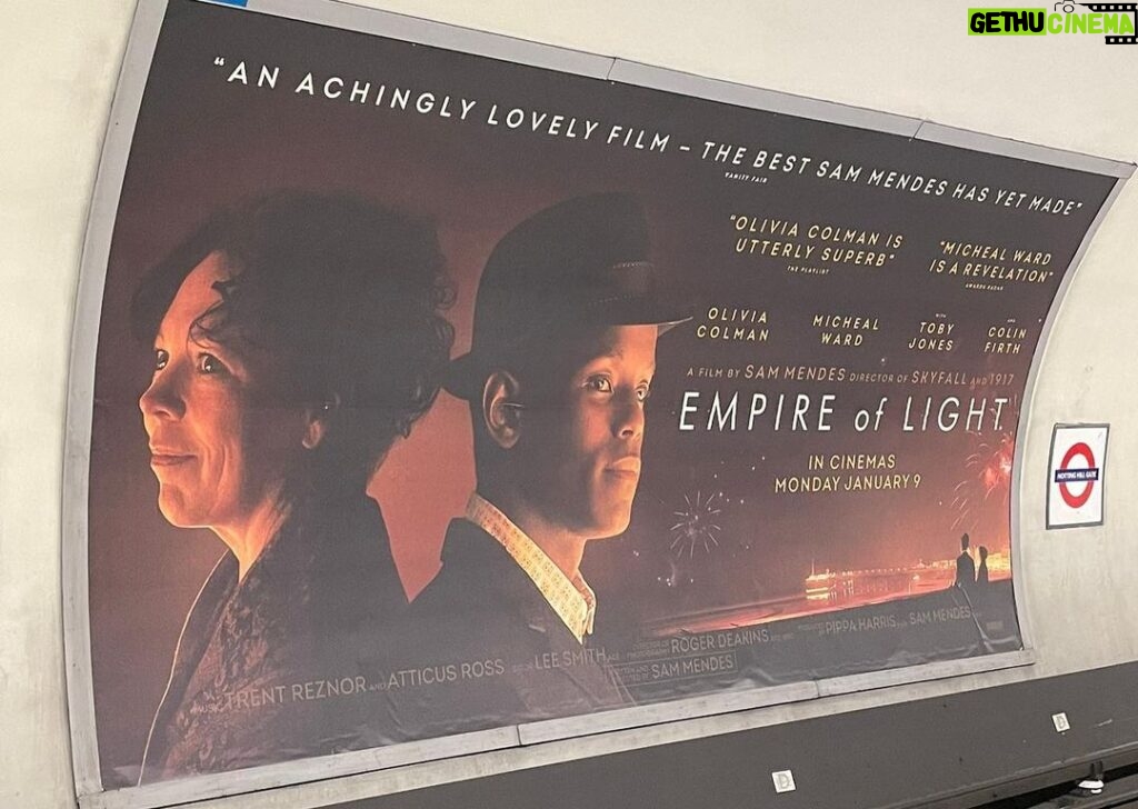 Micheal Ward Instagram - EMPIRE OF LIGHT…OUT NOW in cinemas across the UK 🇬🇧 Worked so hard on this film and I’m so proud of what we’ve accomplished. ‘Empire of Light’ has been careering changing for me and I can’t wait for you guys to watch this on the big screen 🙏🏾 United Kingdom