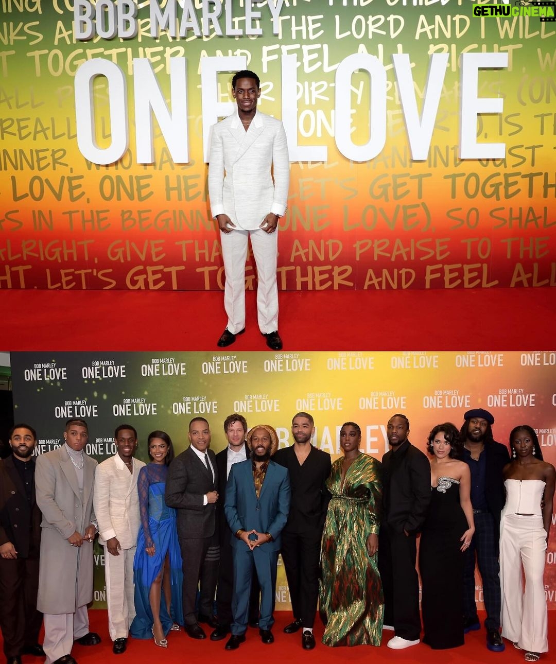 Micheal Ward Instagram - So blessed to be apart of this historic piece of Cinema. Bob Marley has such a special in a lot of our hearts especially being Jamaican born. I hope his life and the message of his story transcends into all your hearts just like his music did ☝🏿❤️ @onelovemovie BFI IMAX