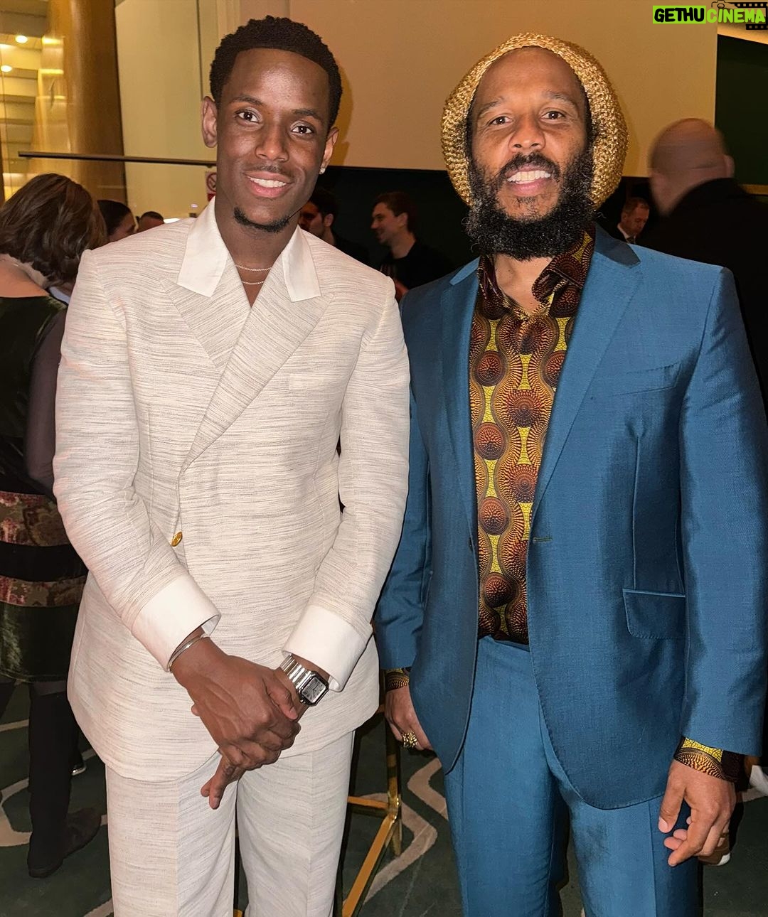 Micheal Ward Instagram - So blessed to be apart of this historic piece of Cinema. Bob Marley has such a special in a lot of our hearts especially being Jamaican born. I hope his life and the message of his story transcends into all your hearts just like his music did ☝🏿❤️ @onelovemovie BFI IMAX