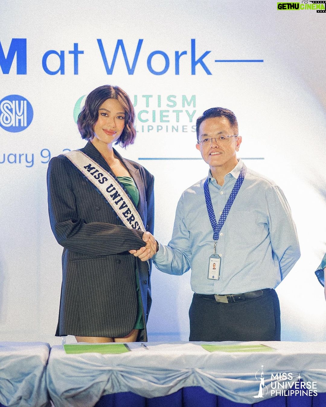Michelle Dee Instagram - Miss Universe 2023 Top 10 Michelle Marquez Dee continues to inspire and uplift through her lifelong advocacy. In a major win for workplace inclusivity in the Philippines, Michelle led the Signing of the Memorandum of Understanding between SM Markets and the Autism Society of the Philippines, in which SM Supermarket, SM Hypermarket and SM Savemore commit to hiring people on the autism spectrum. 💚 We are so proud of how Michelle's actions are driven by a genuine concern for those who have limited opportunities and by her passion to drive positive change. #AForceForGood 👑 #autiSMatwork #SMmarkets #autismworks #MissUniversePhilippines #MichelleMarquezDee #mmd
