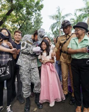 Michelle Dee Instagram - To stand in solidarity at the #StopAndSalute ceremony as your Miss Universe Philippines and as Sergeant Michelle Marquez Dee was a moment of love & pride. 🇵🇭 

To the youth, let this be a testament to the power of service. Serving as a public figure, an Air Force reservist and as someone who proudly raised our flag at Miss Universe, it was truly an honor to be the ONLY woman in uniform standing proudly alongside 40 uniformed soldiers. 🫡

I hope this serves as a message, to embrace our roles, no matter how big or small, in shaping our nation’s future. It’s our collective effort, passion, and dedication that make the Philippines a remarkable place to call home. 

To the youth, dream boldly, act with purpose, and carry the Filipino spirit wherever you go. Together, we can make a difference, one salute at a time. #FILIPINAS #BAYANIHAN 🇵🇭

#mmd #michelledee