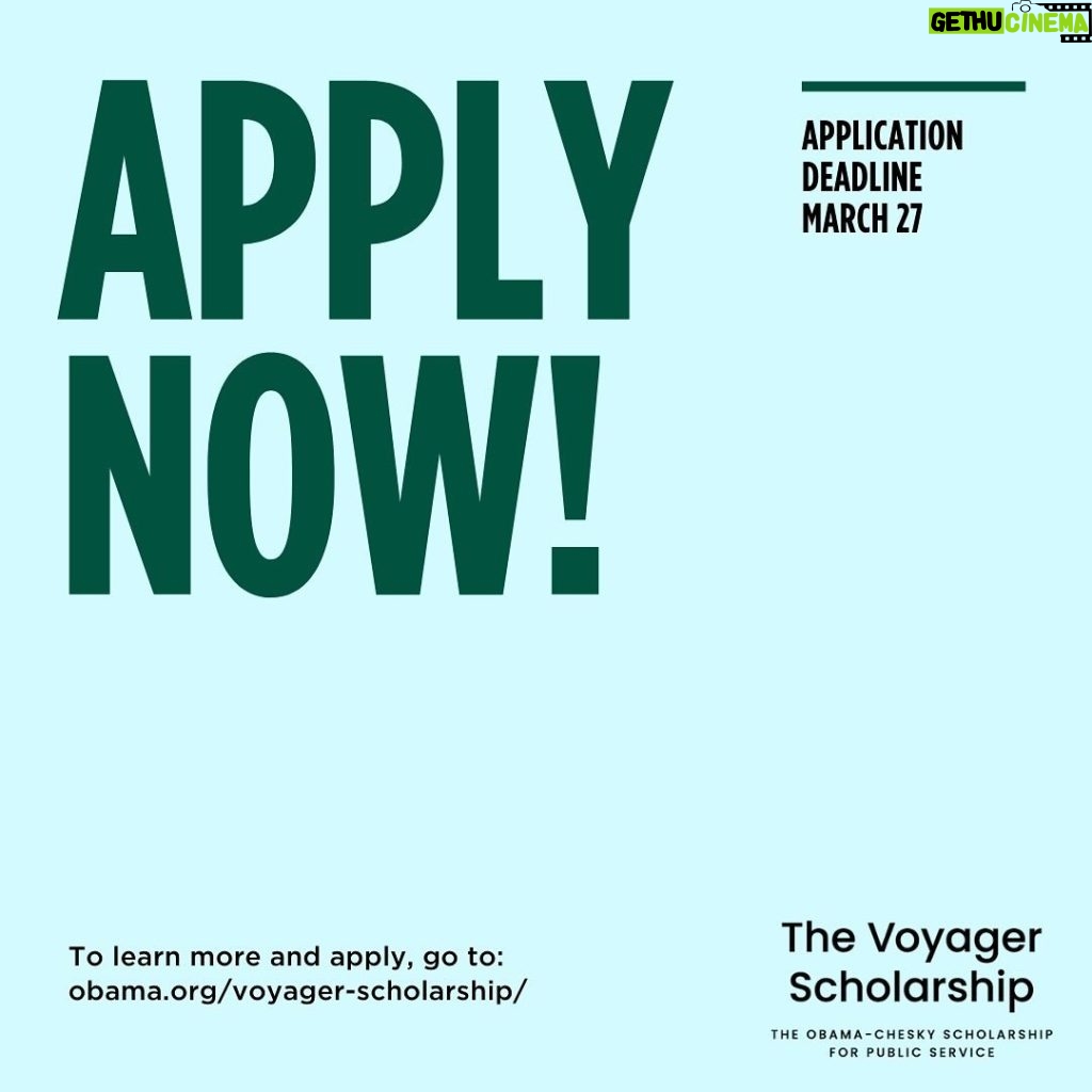 Michelle Obama Instagram - I am thrilled to announce that applications for The Voyager Scholarship are now open. With our partner @BChesky, Barack and I can’t wait to continue supporting young people looking to pursue careers in public service. This scholarship provides rising college juniors with incredible opportunities — including up to $50,000 in financial aid, a summer study abroad experience, a 10-year travel stipend, and access to the @ObamaFoundation’s incredible network of leaders. Applications are due by March 27 to join the 2024-2026 Voyager cohort. Click the link in my bio to get started! 🎓🌍