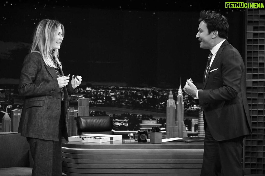 Michelle Pfeiffer Instagram - Thank you for having @henryrose and I tonight, @jimmyfallon @fallontonight ! 🌟 Glam & Styled by: Myself! Photos: @toddowyoung New York, New York