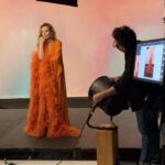 Michelle Pfeiffer Instagram - A little BTS of my @hollywoodreporter cover. 🧡 #tbt Photographer: @austinhargrave Stylist: @samanthamcmillen_stylist Makeup: @brigittemakeup Hair: @richardmarin Set Design: @winstonstudios