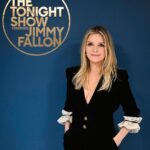 Michelle Pfeiffer Instagram - Chatting about @henryrose and laughing along with @jimmyfallon is a hell of a way to spend a Wednesday evening! Thanks for having me, @fallontonight ❤️ Check out the episode tonight. Hair by: Me Makeup by: Me Styled by: Me Dress: @ysl Shoes: @sarahflint_nyc Photos: Todd Owyoung/NBC @toddowyoung #FallonTonight