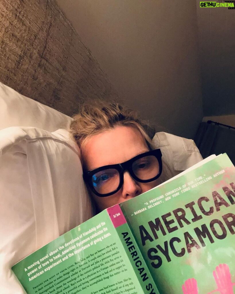 Michelle Pfeiffer Instagram - Just started American Sycamore by Charles Kenney. So far… it grabbed me at page 1! Sorry about the crappy crop. Hard to take a selfie while holding a book, so I’ve discovered.