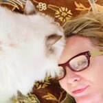 Michelle Pfeiffer Instagram - Me and my cat. 💛😻 Bella kisses on #nationalcatday