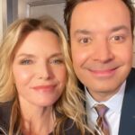 Michelle Pfeiffer Instagram - Having a Cinderella moment 👠 with @jimmyfallon. Catch it tonight on @fallontonight ❤️