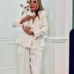Michelle Pfeiffer Instagram - White on White on White. 🤍 Suit: @giorgioarmani 2019 #timeless