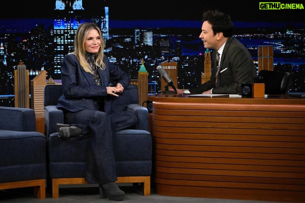 Michelle Pfeiffer Instagram - Thank you for having @henryrose and I tonight, @jimmyfallon @fallontonight ! 🌟 Glam & Styled by: Myself! Photos: @toddowyoung New York, New York