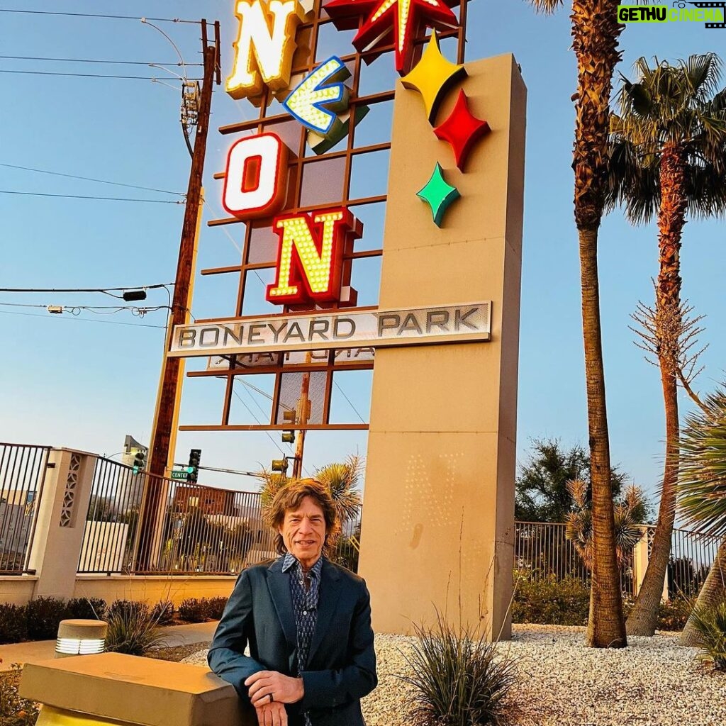 Mick Jagger Instagram - Seeing the sights of Las Vegas….see you at the show tomorrow! #nofiltertour #rollingstones #allegiantstadium Las Vegas, Nevada