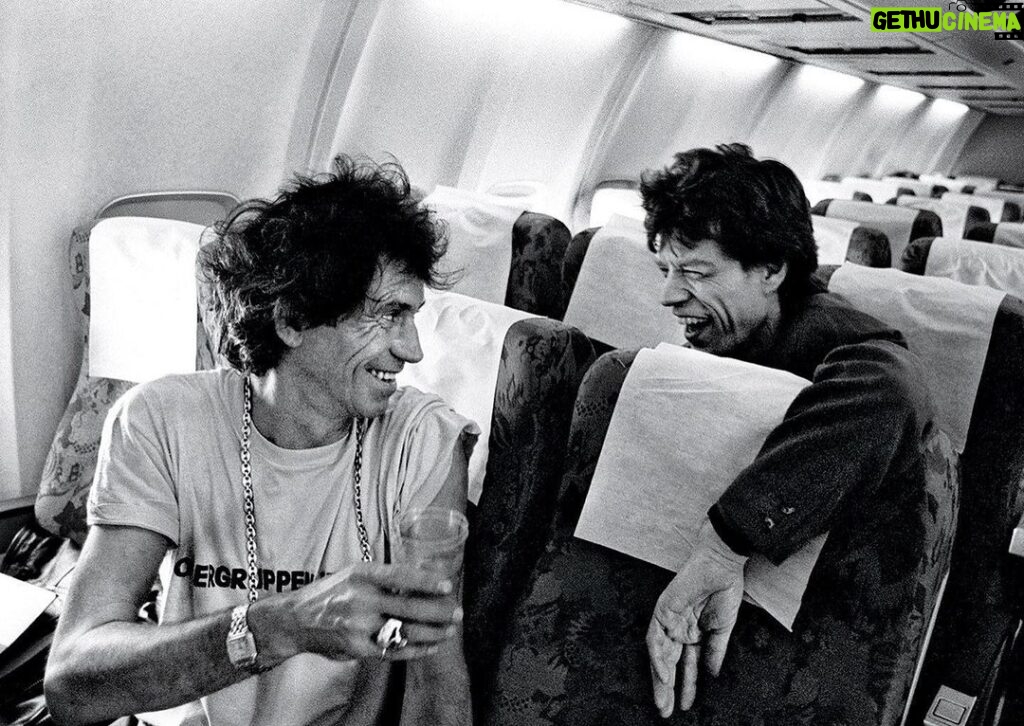 Mick Jagger Instagram - Happy birthday @officialkeef, love Mick. Photo by Claude Gassian