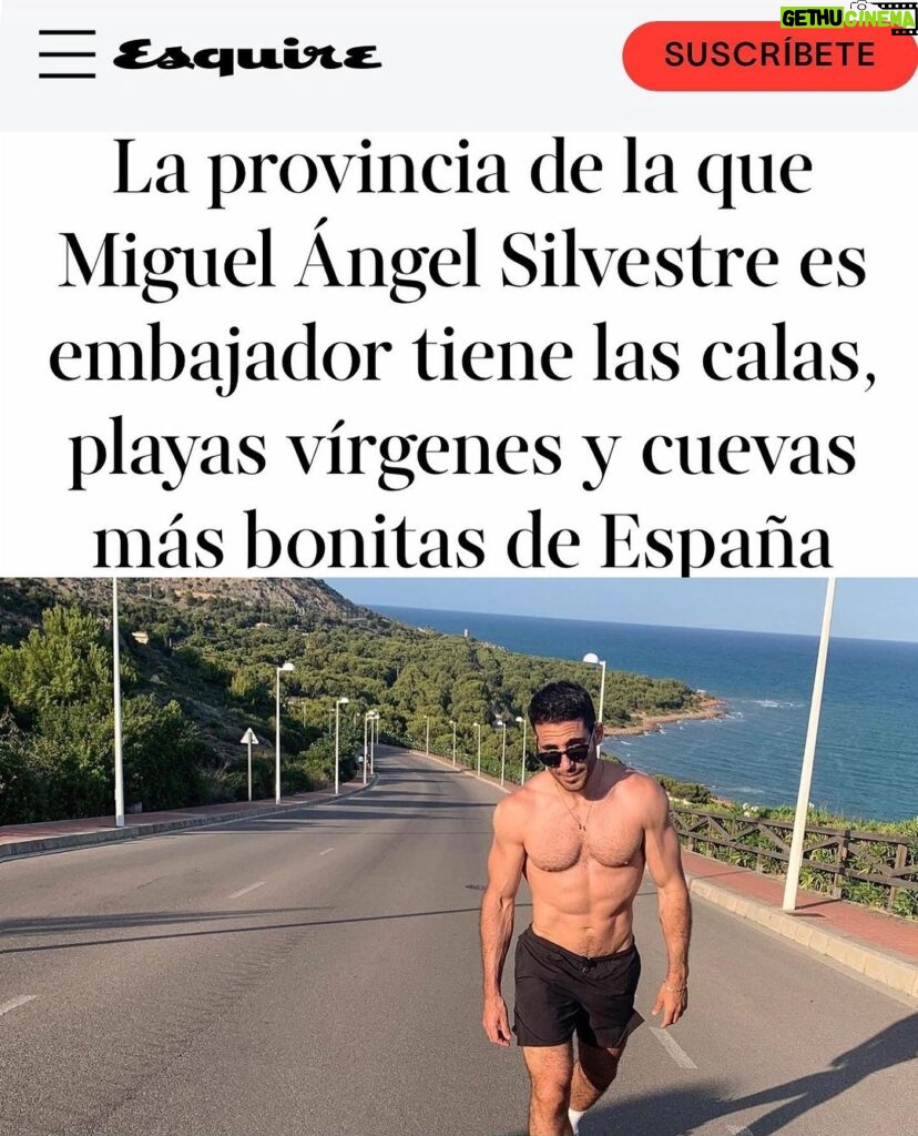 Miguel Ángel Silvestre Instagram - “One of the most beautiful virgin beaches out of Spain” @esquirees @dipcas @virginiamartisidro @turismodecastellon Torre de la Colomera
