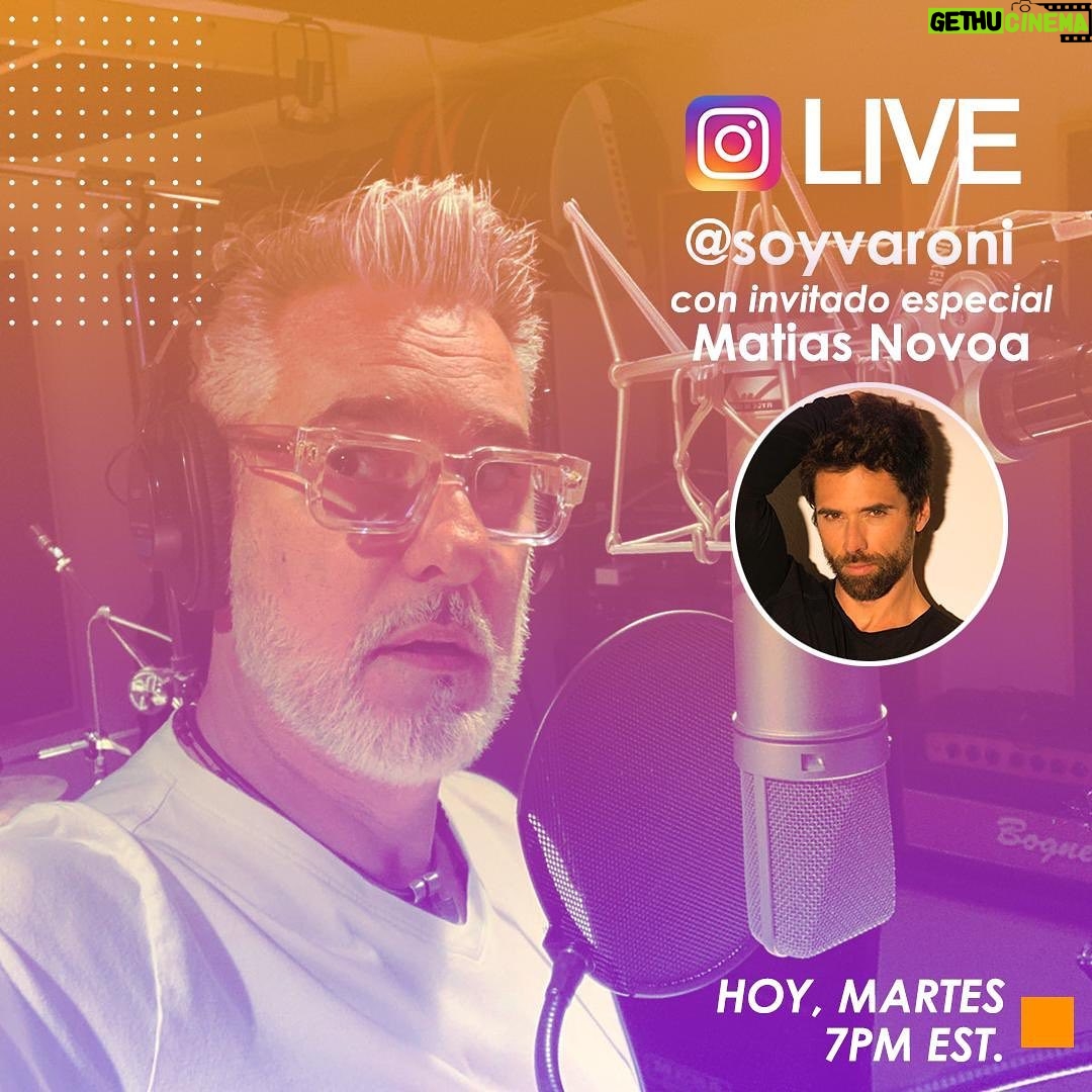 Miguel Varoni Instagram - Siiiiii ... hoy martes a las 7 PM ... con el gran @matlechat a charlar de todooooo ... pa que nos cuente todoooooo ... vamos papá !!!