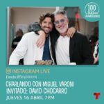 Miguel Varoni Instagram – Mañana abrazados en la distancia vamos a hablar con el gran @davidchocarro de todo y todo y más del todo que todo junto … mañana a las 7 PM hora MIAMI