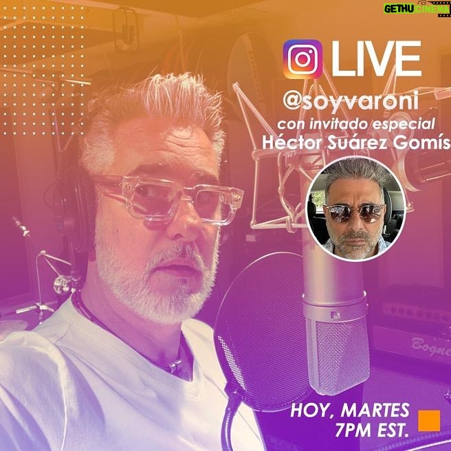 Miguel Varoni Instagram - @pelongomis hoy a las 7 PM hora MIAMI ... hablando de todo y todo y un poco más de todo y todo ...