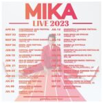 Mika Instagram - Dates in the UK, Japan, Korea, France, Morocco, Greece, Italy, Switzerland, Belgium and Spain! I cannot wait for this new run of shows to begin! See you all very soon! #mika2023 #tour #summerfestivals