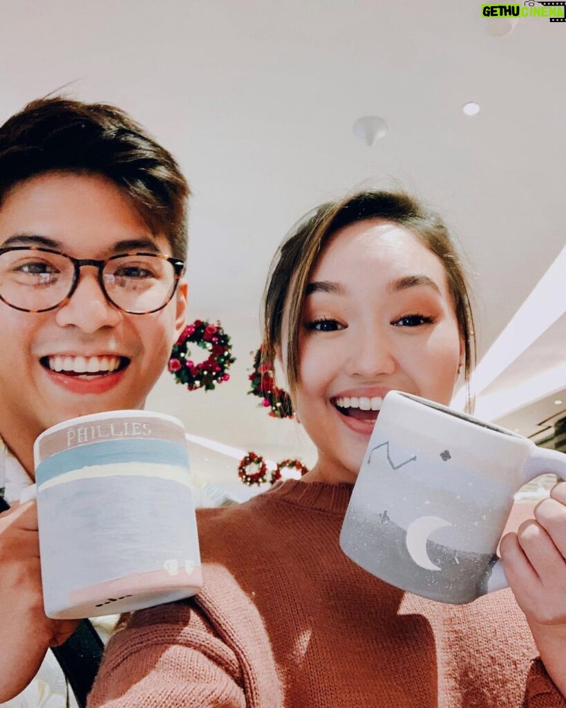 Mika Dela Cruz Instagram - we painted our very own ceramic mugs for my birthday last dec 9 💖 so happy he was super down for it and surprisingly went all out!! took him so long to perfect his artpiece ☺️ his work turned out to be better than mine.. 🥳 can’t wait to paint more mugs with u @zackwey ☕️🍵