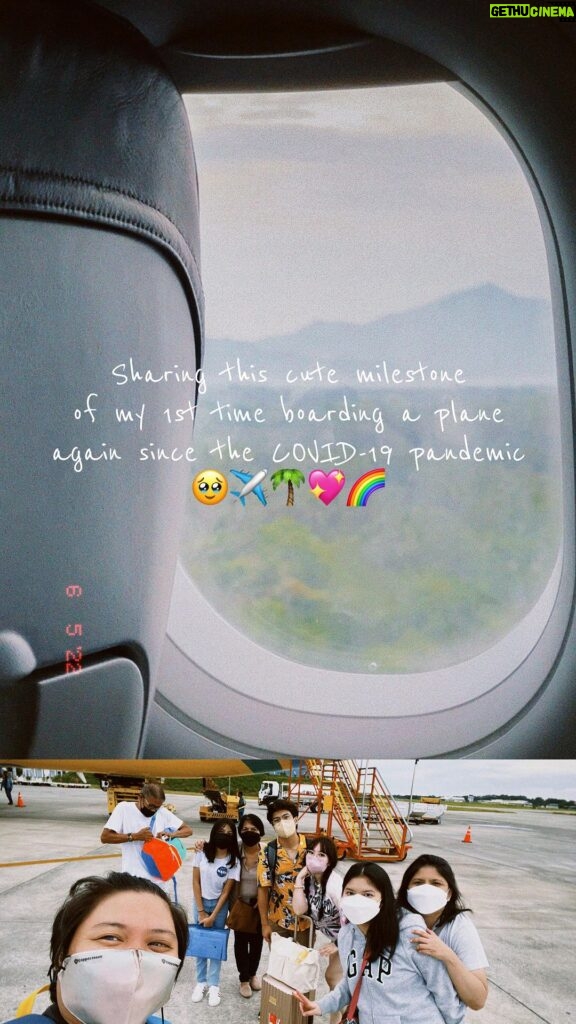 Mika Dela Cruz Instagram - Sharing this cute milestone of my 1st time boarding a plane again since the COVID-19 pandemic 🥹✈️🌈🌴✈️💖 Puerto Princesa, Palawan