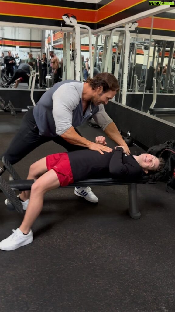Mike O'Hearn Instagram - Baby don’t hurt me?????? Learning something new with my guys @mikeohearn and @douglasfruchey @goldsgymvenice1 In case you haven’t heard, the new episode of @mikeohearnshow is live on YouTube and we ask some serious questions while having FUN. @youngla restock Tuesday March 12 at 12 PST. Please consider code KYLE to save #greenrangerkyle #bodybuilding #downsyndrome #downsyndromebodybuilder #fitness #goldsgymvenice1 #youngla #fyp #fypシ #foryou #explorar #explorepage