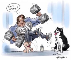 Mike O'Hearn Instagram - Baby @titanohearn doing what he does best,  lifting up DaddyO @mikeohearn