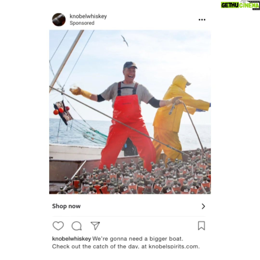 Mike Rowe Instagram - Another preposterously enthusiastic response to a ridiculous meme. Over 12,000 suggestions. So many good ones. For me, being a diehard fan of Jaws, it was impossible to resist Victoria Robinson's winning suggestion, as seen below. That line, perfectly delivered by Roy Scheider, was actually improvised, and may be the best line of many excellent lines delivered by an unmatchable cast in a truly magnificent film. Equally inspired, (and maybe even better,) was Tony O'Rourke's take on the same line, "We're gonna need a bigger glass." Very clever, and very true. But in the end, you can't beat the original. So, honorable mention goes to Tony. You'll both be getting an autographed hat, for what it's worth. The rest of you, as always, will receive my undying gratitude and affection. Carry on. . . . #whiskey #jaws #congratulations