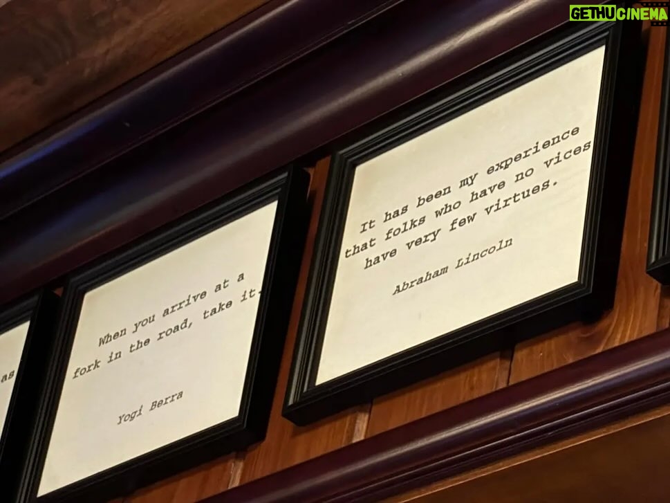 Mike Rowe Instagram - In Dallas, the wisdom is (well) hung above the urinals, and everywhere else. @pappasbrossteakhouse has great grub, great service. Sit at the bar and let the wisdom wash over you…
