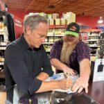 Mike Rowe Instagram - Meanwhile, back in Tennessee… I’m humbled, as always, by the people—like Aaron, Rory, Theresa, and Bill—who come by to say hello when I drop into a local liquor store to sign a few hundred bottles of grandfather’s @knobelwhiskey. They are the very best people. If you’re in the Nashville area, a few signed bottles remain at @stonesrivertotalbeverages otalbeverage and @redspiritswine. I’m gone, but you’ll probably find a few interesting characters if you stop by, along with a bottle of better than average Tennessee Whiskey, signed by your humble and most grateful servant. Nashville, Tennessee