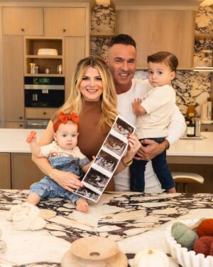 Mike Sorrentino Instagram - Good things come in threes 🥹 Adding another pumpkin to our patch 🙏🏼 Baby #3 coming March 2024 

Photo 📸 @thesocial_butterflymedia 
Decorations 🎃 @thenurseryatcoltsneck 
Hair @giana_martino 
Makeup @bighoopenergybeauty @lauren_damelio 
Dress @bijouxboutique.nj