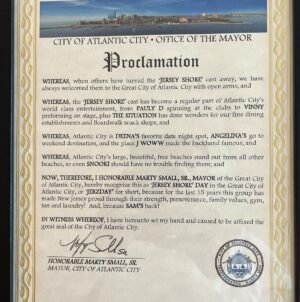 Mike Sorrentino Instagram - They finally gave us our own holiday !! SEPTEMBER 22nd is NOW National JERSEY SHORE DAY decreed by The Mayor of Atlantic City 💥🔥🦆