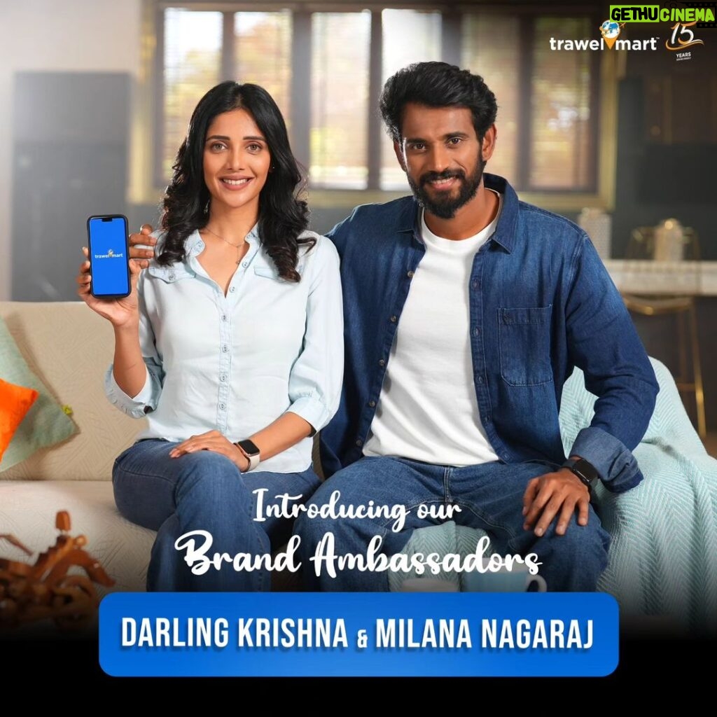 Milana Nagaraj Instagram - 🔊BIG NEWS!!! 🎉 We are beyond excited to announce the BRAND AMBASSADORS of Trawel Mart - the most loved couple of Sandalwood, Darling Krishna & Milana Nagaraj! 😍🌟 They have been our loyal clients for ages, and who better than them to represent our brand?! 🙌 Get ready for some major #couplegoals and travel inspiration coming your way! ✈ Stay tuned as we can't wait to unveil our brand video, showcasing the incredible journeys and adventures with Trawel Mart. 🌍💼 Follow along on this exciting collaboration as we explore the world together with #Krishna&Milana Join us in celebrating this amazing partnership and let's make some unforgettable memories! 🎥❤✨ Contest winners will be announced soon!!! #BrandAmbassadors #NewBeginnings #TravelWithTrawelMart #Wanderlust #AdventureAwaits #darlingkrishna #milananagaraj #lovemocktail #sandalwoodcouple Trawel Mart World Tours Pvt Ltd