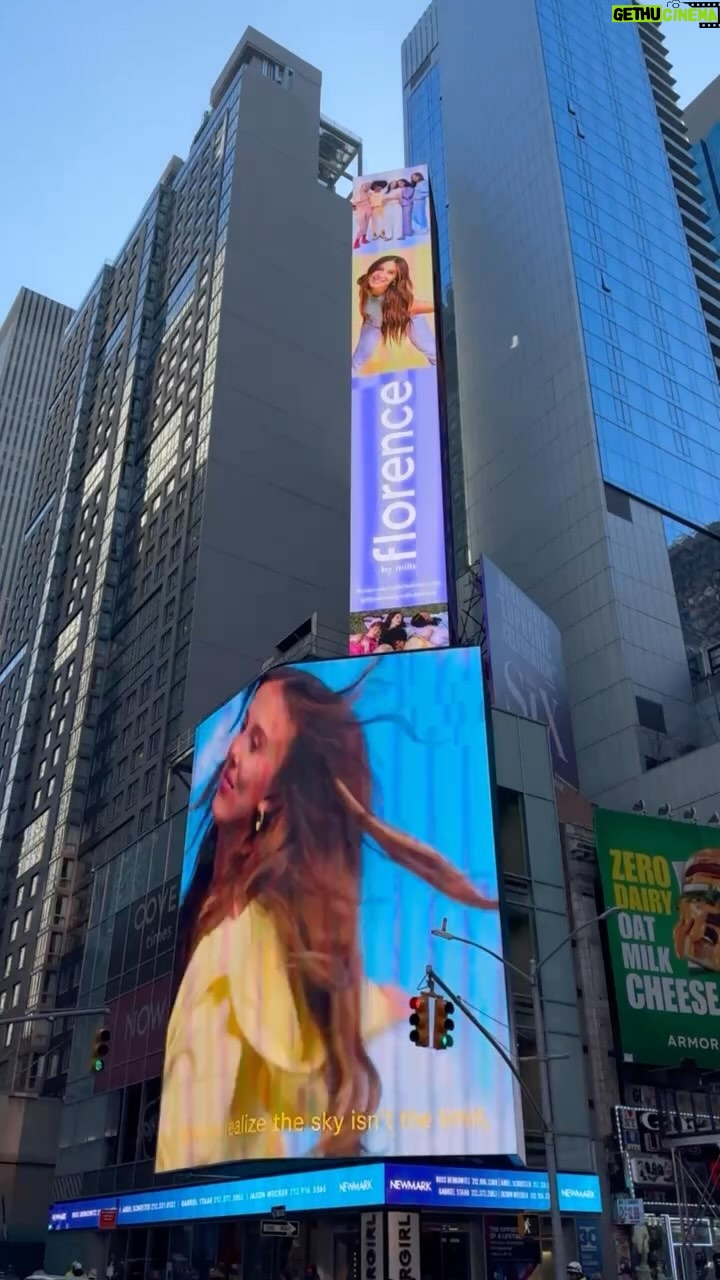 Millie Bobby Brown Instagram - NYC, we made it! This feels unreal. Our billboard for florence by mills was LIVE in Times Square yesterday! My dream was to create a fashion line that shines a positive light in the world. Every piece is designed to let you feel confident in a way that’s true to you. I can’t wait to see how you wear it and make it your very own! Xoxo, Mills