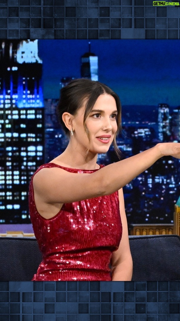 Millie Bobby Brown Instagram - @milliebobbybrown shares how @jakebongiovi proposed to her underwater ❤️ #FallonTonight The Tonight Show Starring Jimmy Fallon