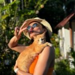 Mimi Chakraborty Instagram – Meet grumpy Helen nd cute baby boys🐕🌊🐈