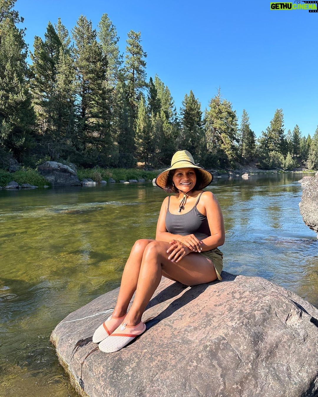 Mindy Kaling Instagram - Montana has it all. River rafting, hiking, The Blackfoot River, campfires, s’mores and the full remains of a deer skeleton. You could not ask for more.