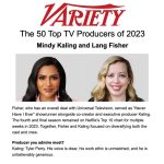 Mindy Kaling Instagram – Thanks @variety! Loved being included in Top 50 TV Producers with my crush @loulielang