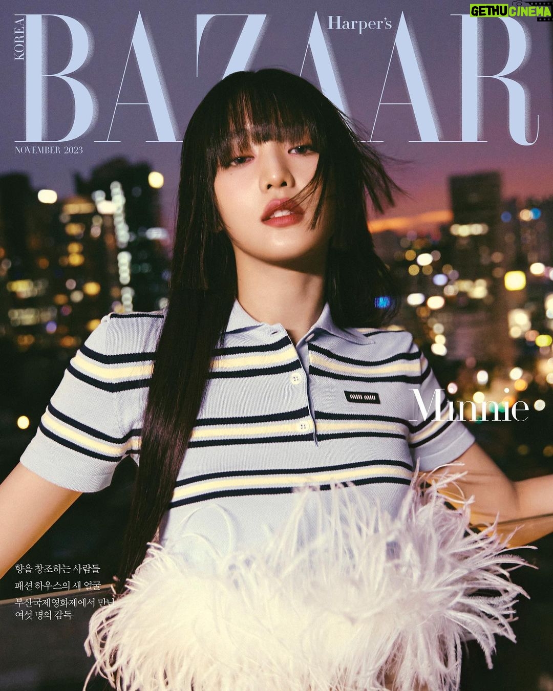 Minnie Instagram - November issue🌃🤍 @harpersbazaarkorea @miumiu