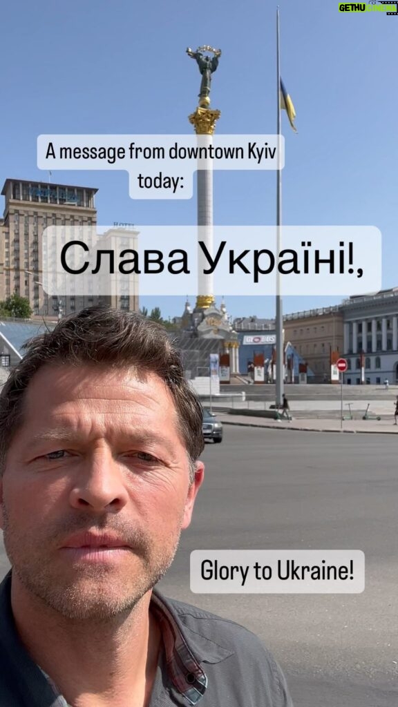Misha Collins Instagram - Thank you, President Zelenskyy and @u24.gov.ua for inviting me to this beautiful, heroic, resilient heart of Ukraine.