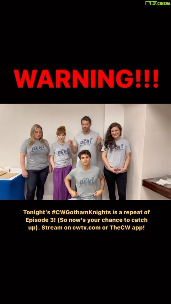 Misha Collins Instagram - Warning!!! Tonight’s #CWGothamKnights is a repeat of episode 3! (So now’s your chance to catch up). Stream it on CWTV.com or @thecw app! bit.ly/CWGothamKnights LINK IN PROFILE #gothamknights #HarveyDent #Batbrats #spnfamily
