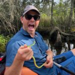 Misha Collins Instagram - Spent some time with the locals in New Orleans today. Honestly, they seemed a little cold-blooded. #NewOrleans #kayaking #alligator #snakes