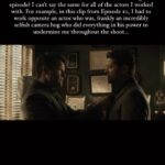 Misha Collins Instagram - While our @cwgothamknights cinematographers, Rob, James, and Roger, were incredible to work with (this scene is from Roger’s episode) I can’t say the same for all of the actors I worked with. For example, in this clip from Episode 10, I had to work opposite an actor who was, frankly an incredibly selfish camera hog who did everything in his power to undermine me throughout the shoot… Watch now! LINKS IN BIO