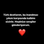 Misha Collins Instagram - Türk dostlarım, bu inanılmaz yıkım karşısında kalbim sizinle. Hepinize sevgiler gönderiyorum. ♥️