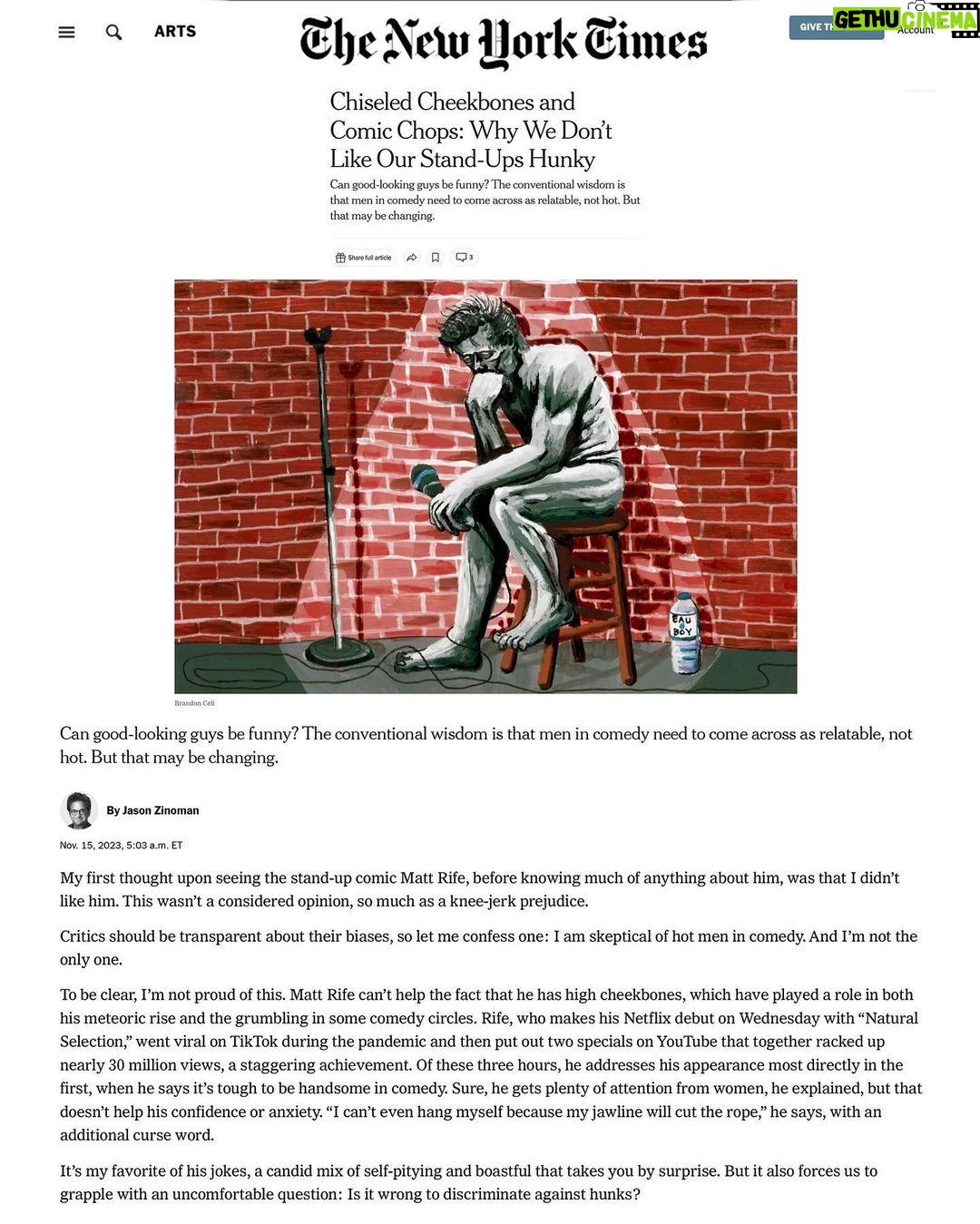Misha Collins Instagram - Once again, the @nytimes has reduced me to a one-dimensional object. (There was no way to do this interview and NOT come across as an arrogant assbutt.) bit.ly/PrettyFunnyMC LINK IN BIO @zinomanj