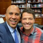 Misha Collins Instagram - I’ve “met” Senator @corybooker several times virtually, and he’s always promised me a big hug when we finally met in person. Last week in DC, I cashed in big time.