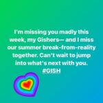 Misha Collins Instagram - I’m missing you madly this week, my Gishers— and I miss our summer break-from-reality together. Can’t wait to jump into what’s next with you. #GISH