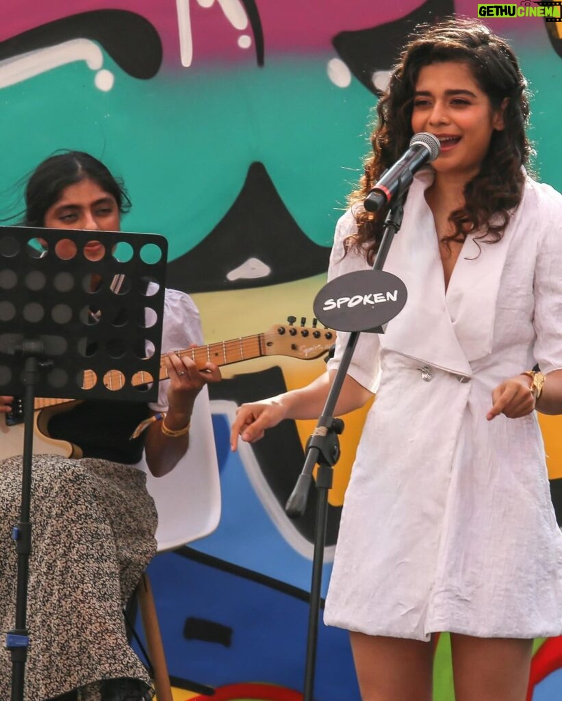 Mithila Palkar Instagram - In sickness and health and in all the stories I choose to tell ^.^ Always a pleasure coming back to @spokenfest ! There is so much love to take back from here…it’s too precious! Thank you for it all! 🫠🥰 @meerasmelodies - thank you for being such a trooper and being such a giving performer! ♥️ @shantanuanandpoetry , @hellyshah_ - there was no way I could’ve done this without you guys! Thank youuu! 🤗 📸 @adisphotographysg @jadyn_ferns11 Spoken Fest