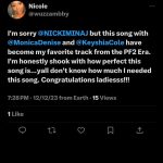 Monica Instagram – @nickiminaj @keyshiacole 🩷 PF2 🩷 

LOVE ME ENOUGH #23 go to Nicki Minaj.com
So Elated • So Honored • So Excited • 
Available NOW…….. Atlanta, Georgia