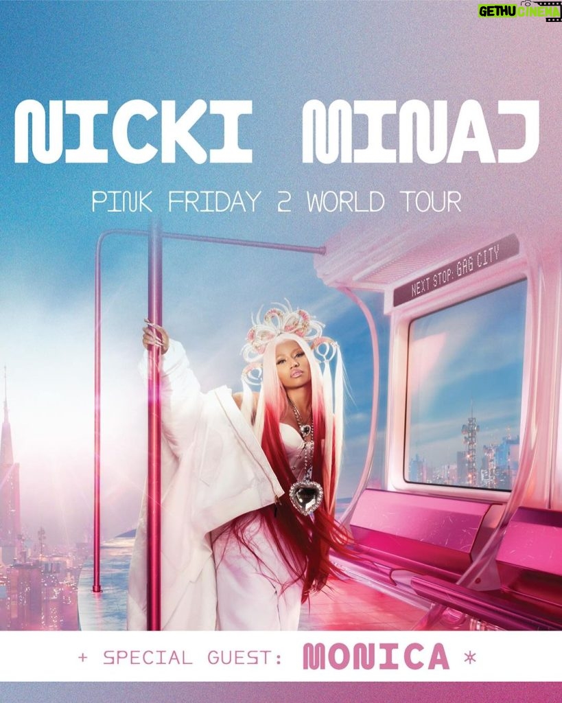Monica Instagram - PINK FRIDAY 2 Tour w/ My 💗 @nickiminaj starting March 1st!! The GAG is, You have no idea what you’re in store for!!! I’m honored to be a part of History being made!!! #PinkFriday2 Special Guest : Monica #GagCity THANK YOU @jenniferhudsonshow for Having My Son & I !