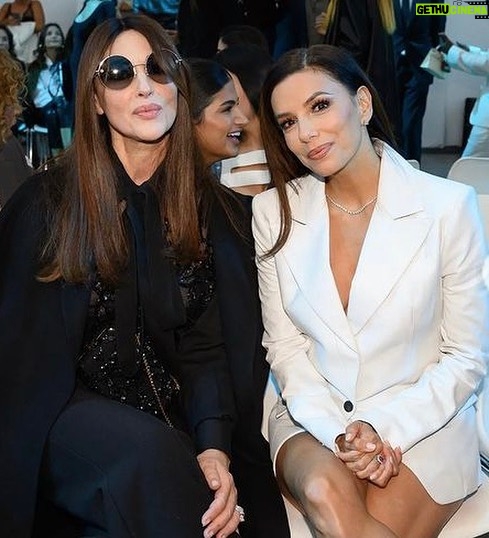 Monica Bellucci Instagram - ❤️At the show of Elie Saab with the beautiful @evalongoria Dressed by @eliesaabworld Jewelry @cartier Hair @johnnollet Mua @letiziacarnevale #monicabellucci#evalongoria#fashionshow#eliesaab#ss23#paris#palaisdetokyo#ring#cartier#karinmodels