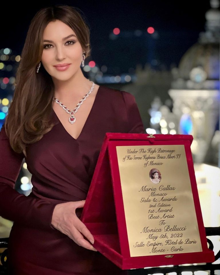 Monica Bellucci Instagram - ❤️Thank you for the Award at “Maria Callas Monaco Gala” last night, it really moves me deeply, for “Maria Callas Letters and Memoirs” Director and photo @tomvolf Dressed @dolcegabbana Jewelry @cartier Hair @cedrickerguillec Mua @letiziacarnevale #monicabellucci#mariacallasgala#award#lettersandmemoirs#director#tomvolf#montecarlo#monaco#dress#dolcegabbana#jewelry#cartier#cartierdiamonds